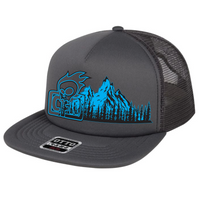 CFR Flat Brim Mountain-outline trucker hats.